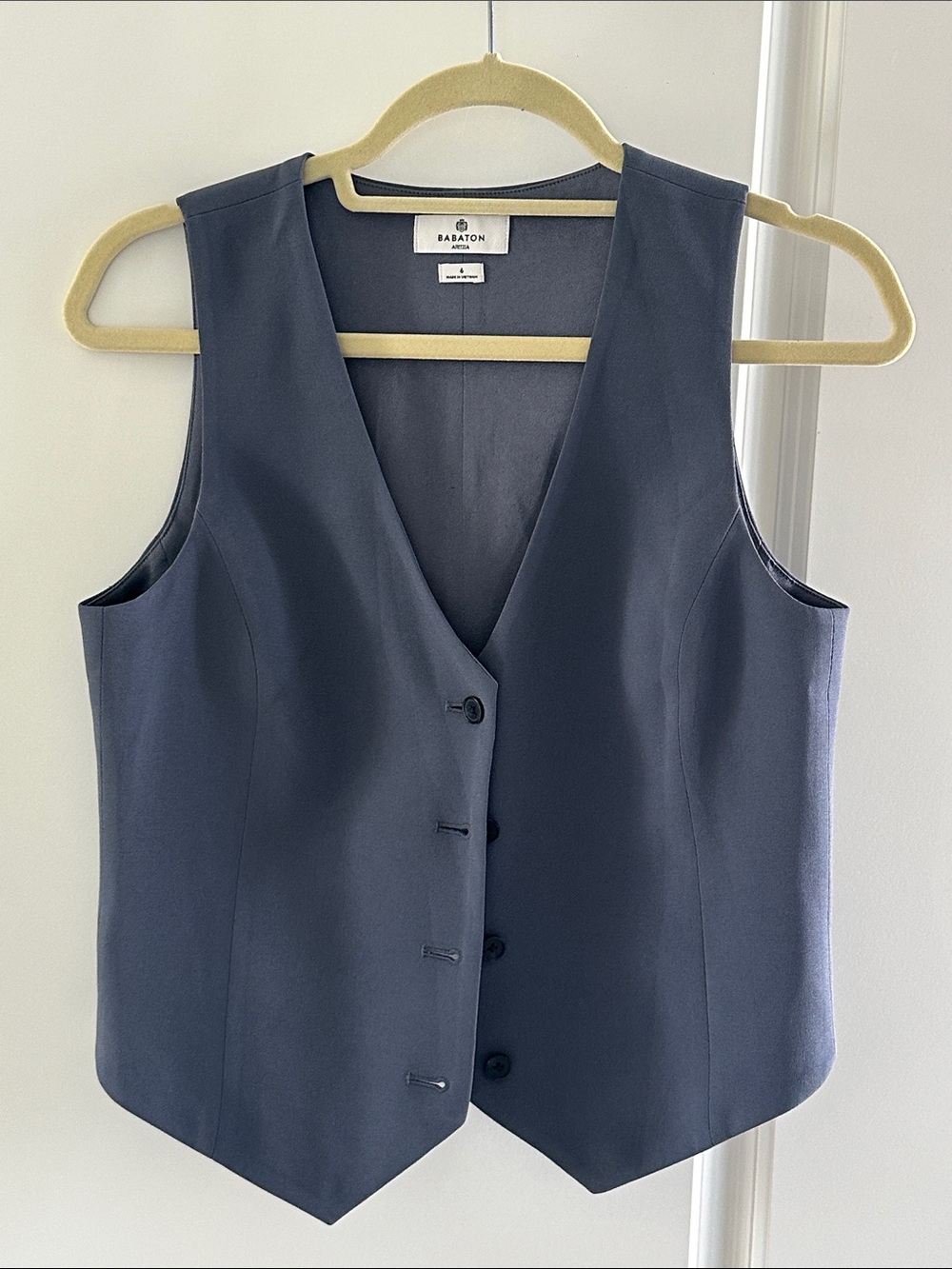 Babaton blue grey Tailored Button-Front Vest